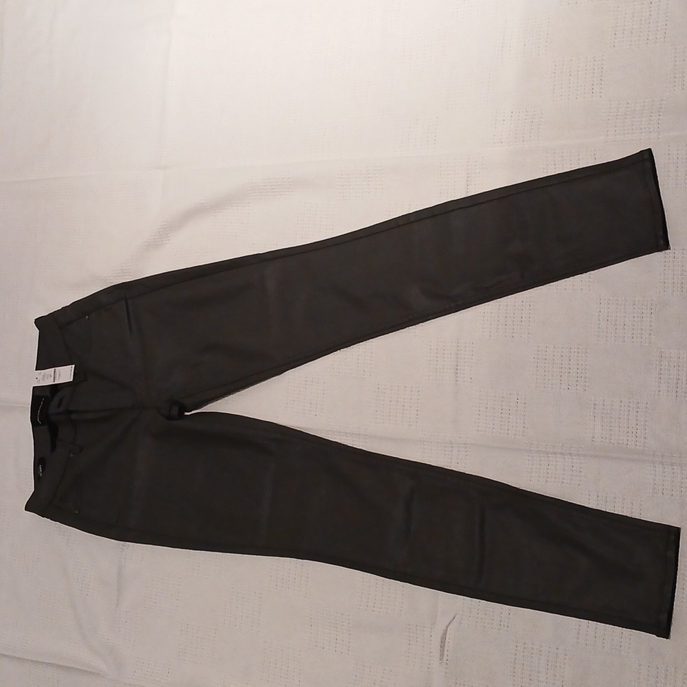 WHBM tall skinny nwt HR coated jeans, kakhi olive green